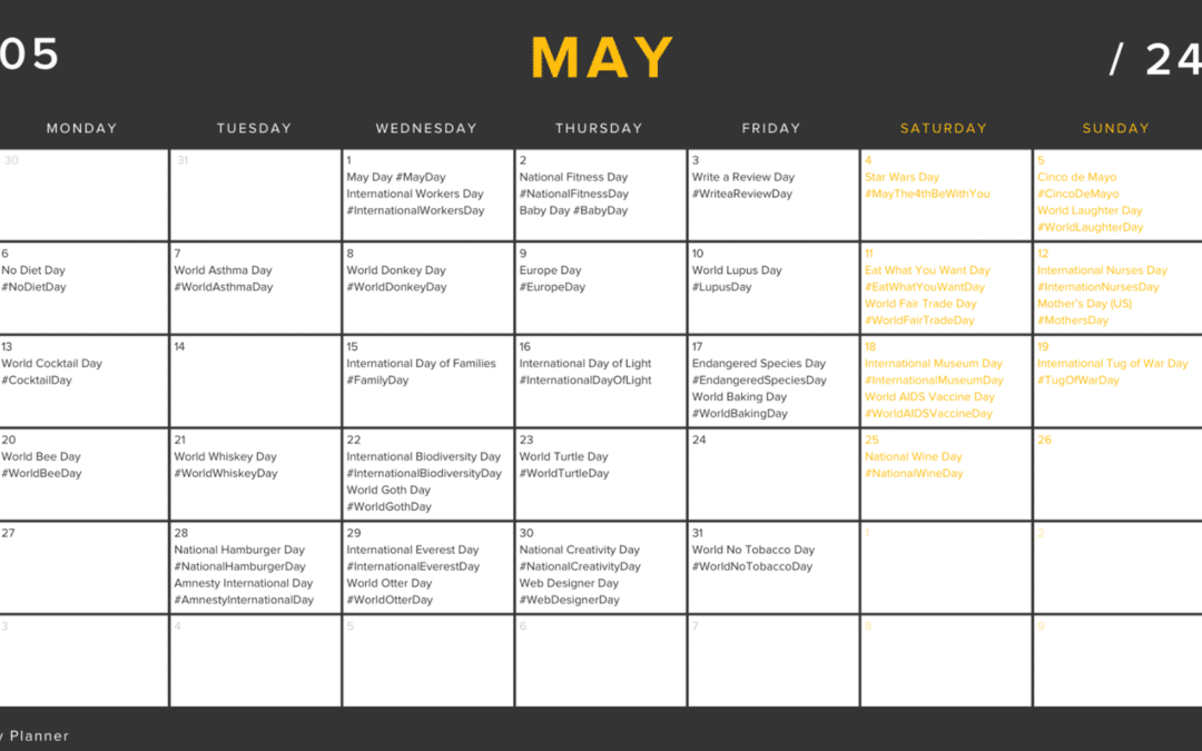 Social Media Calendar 2024: May