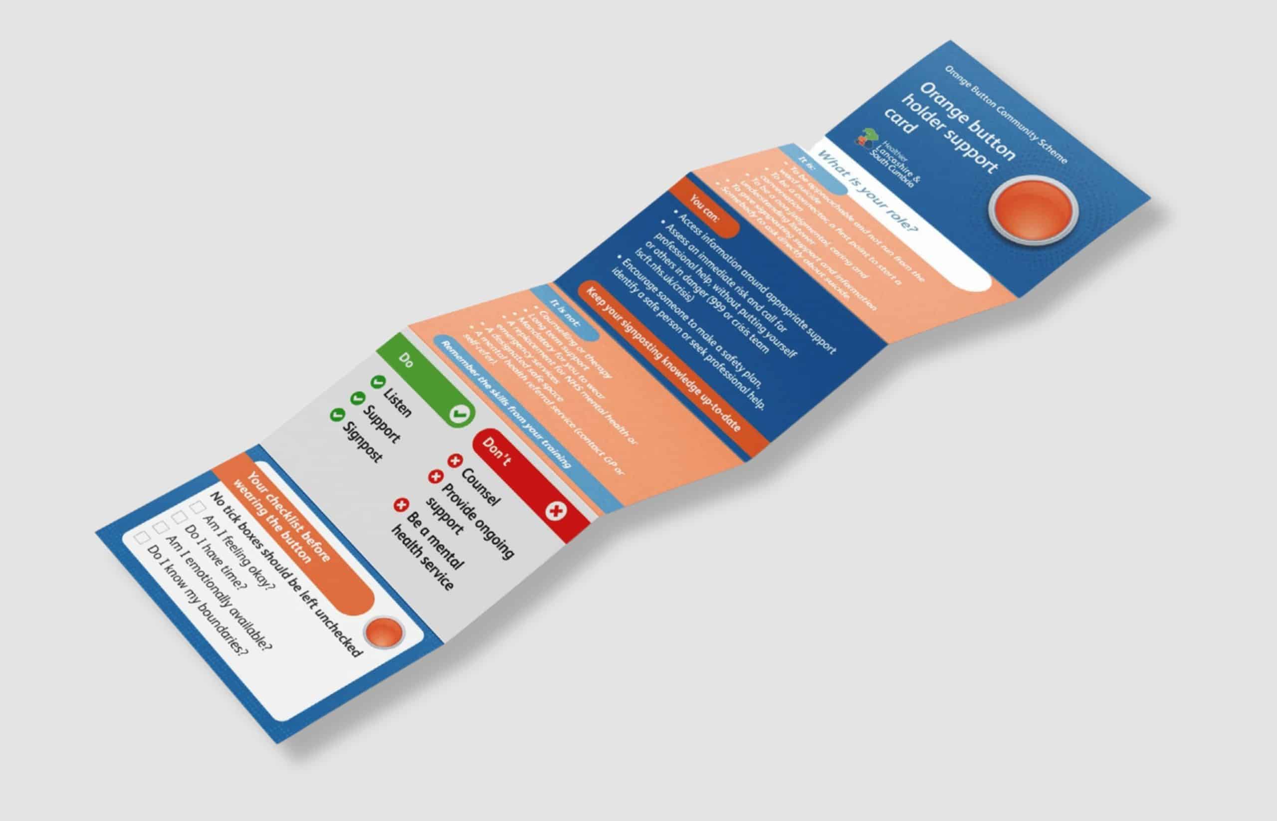 Orange Button folded info card