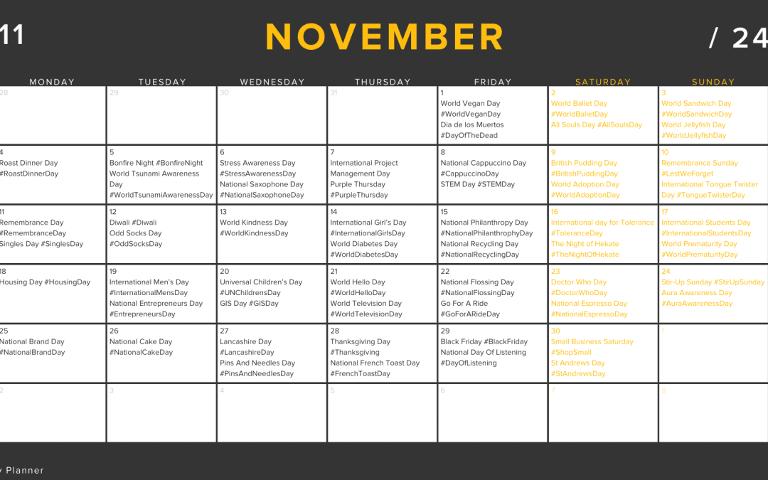 Social Media Calendar 2024: November